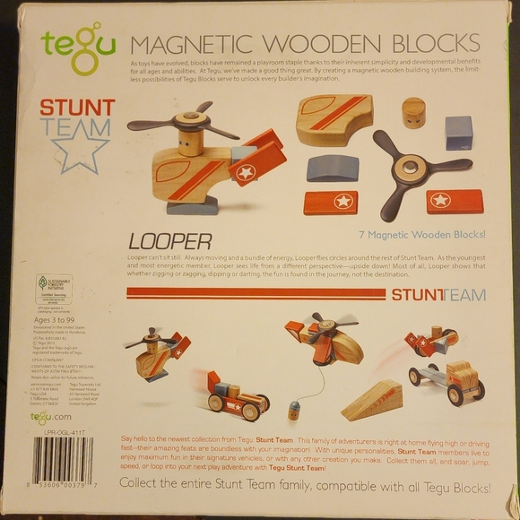 Tegu Daredevil Stunt Team Magnetic Wooden Blocks MIB New Set! - Picture 6 of 6